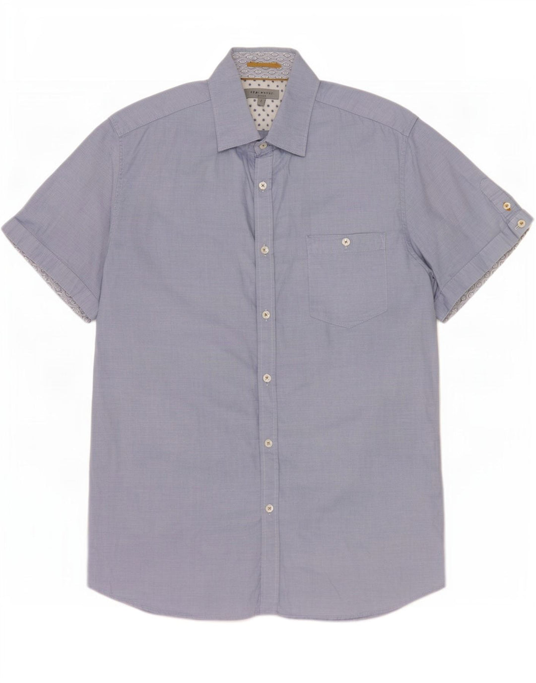Ted Baker Camisa de manga corta para hombre Talla 4 Grande Algodón azul