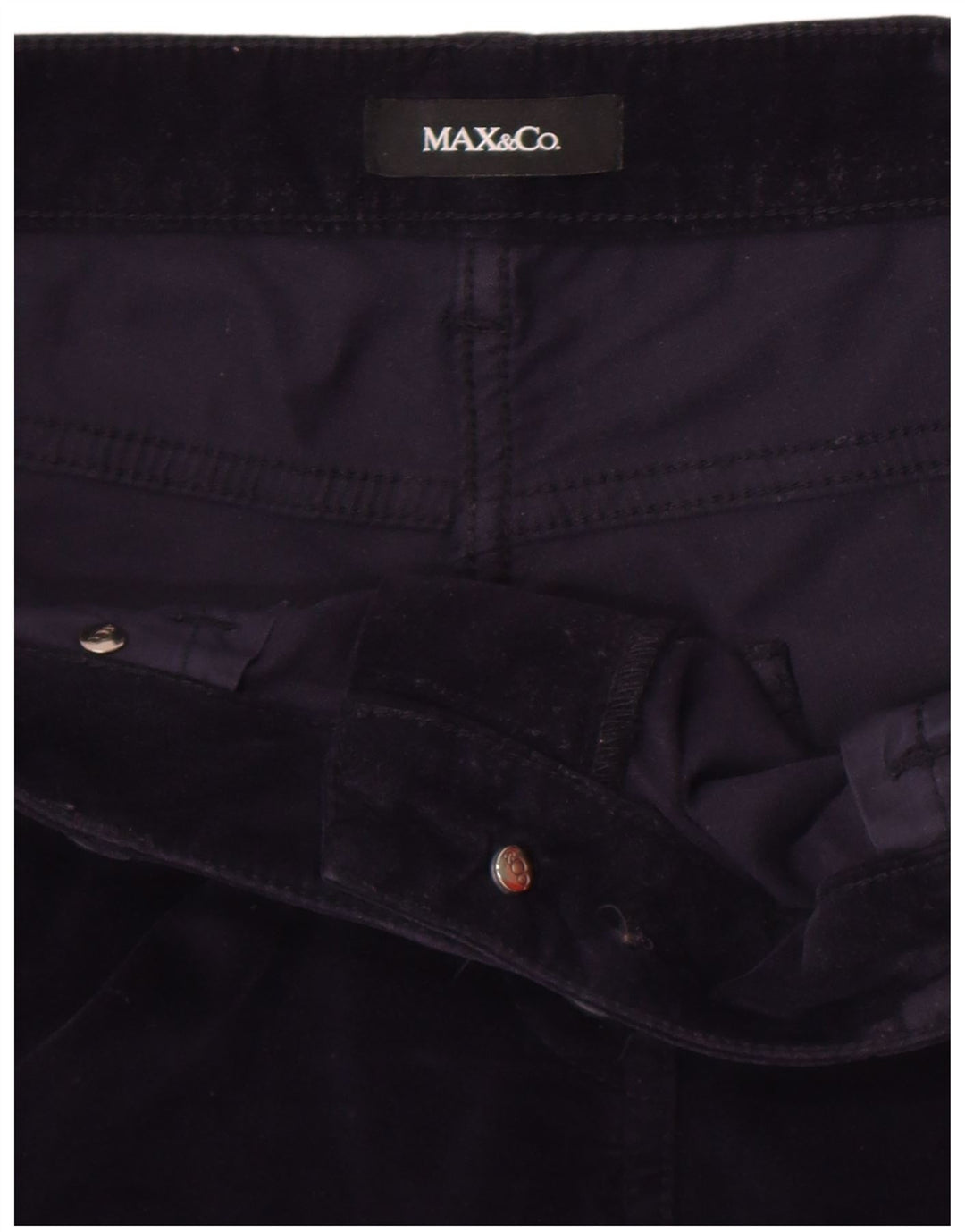 Max & Co. Pantalones informales ajustados para mujer W32 L29 Azul marino