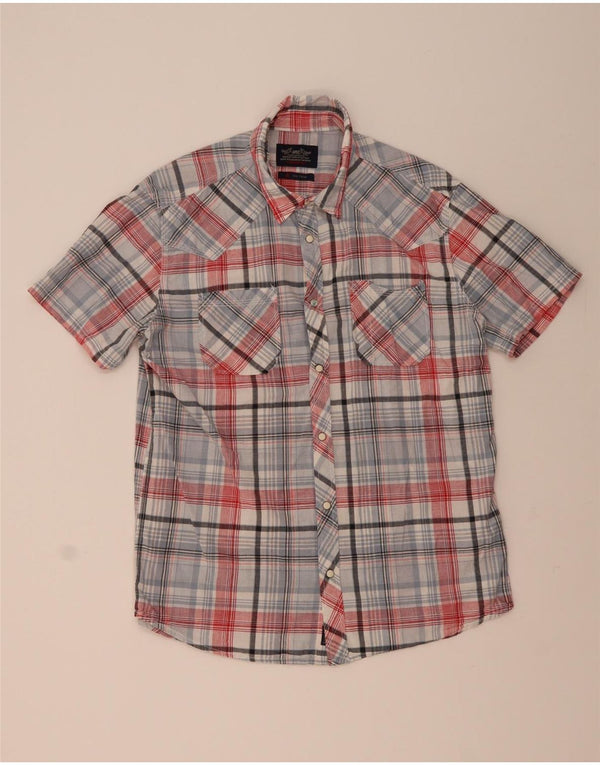 Camisa de manga corta para hombre Rifle XL Algodón a cuadros multicolor