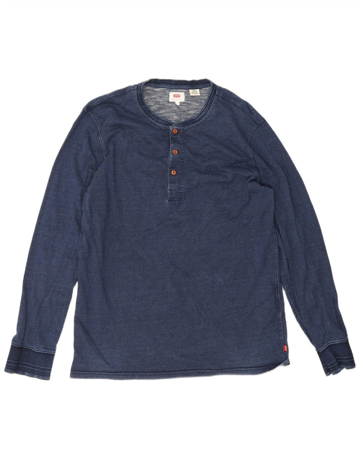Levi's Top de manga larga para hombre de algodón azul marino grande
