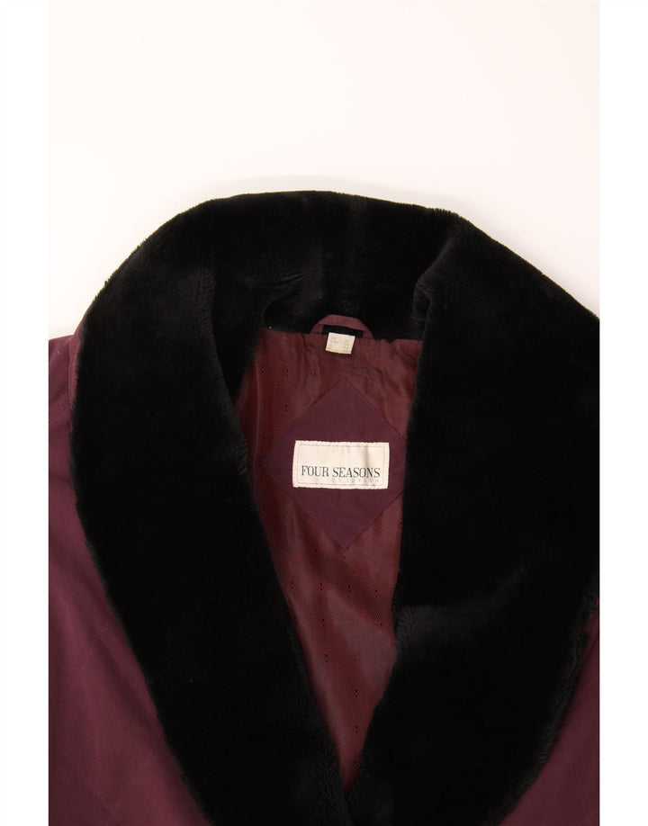 FOUR SEASONS Womens Double Breasted Blazer Jacket UK 16 Large  Maroon Vintage Four Seasons and Second-Hand Four Seasons from Messina Hembry 