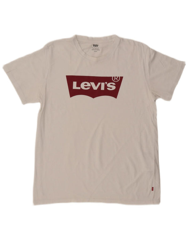 LEVI'S Camiseta gráfica para hombre Top Medium White Cotton