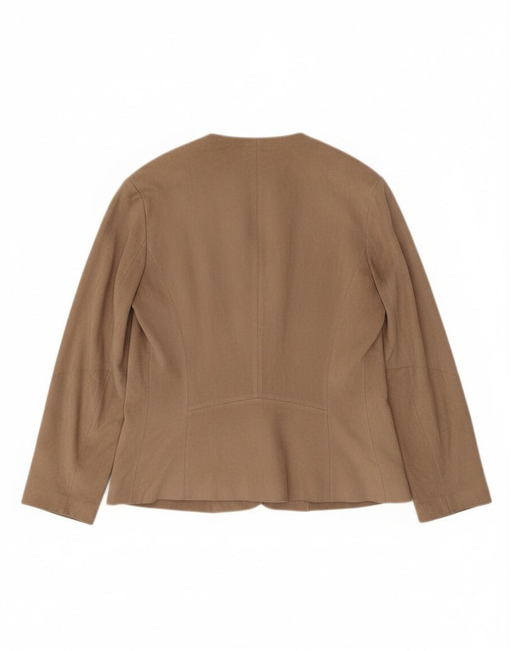 Zara Mujer Cárdigan Manga 3/4 Top UK 44 Poliéster Beige Medio