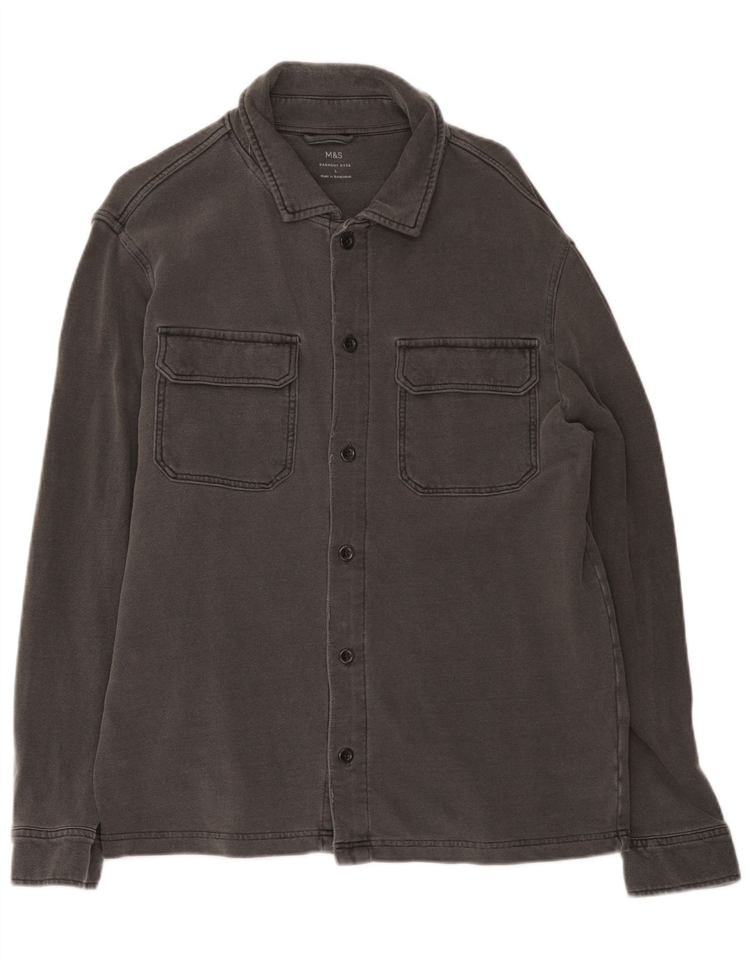Camisa Marks & Spencer para hombre grande de algodón gris