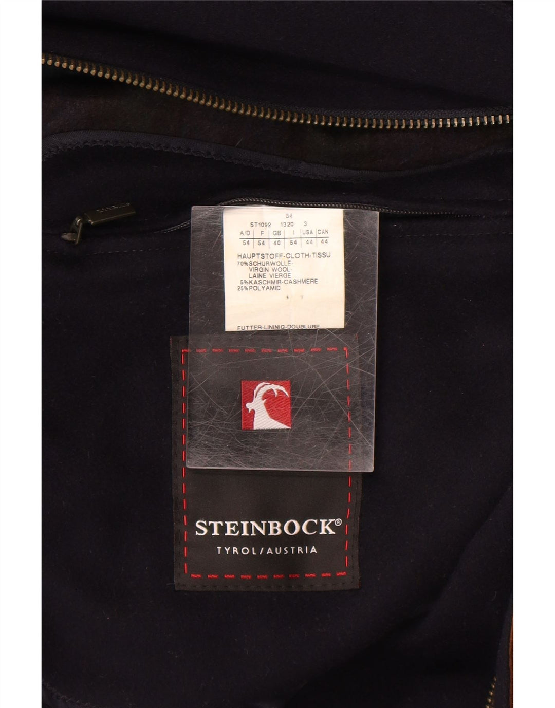 Abrigo Steinbock para hombre UK 40 Large Lana azul marino