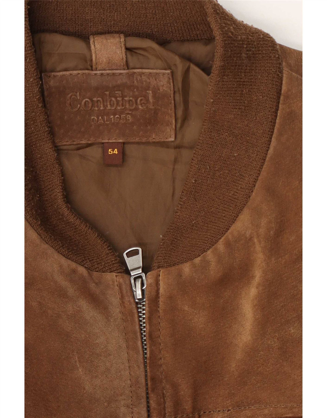 Conbipel Chaqueta bomber de ante para hombre IT 54 XL Marrón