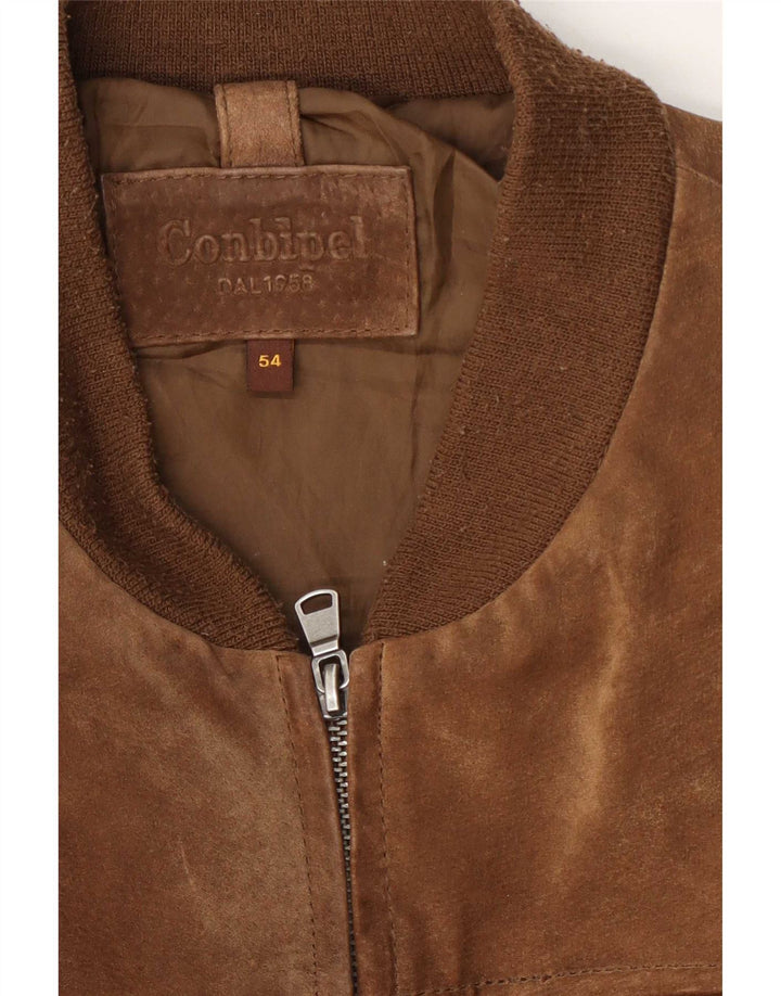 Conbipel Chaqueta bomber de ante para hombre IT 54 XL Marrón