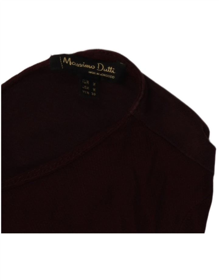 Massimo Dutti Top Mujer Manga Larga UK 42 Medium Borgoña