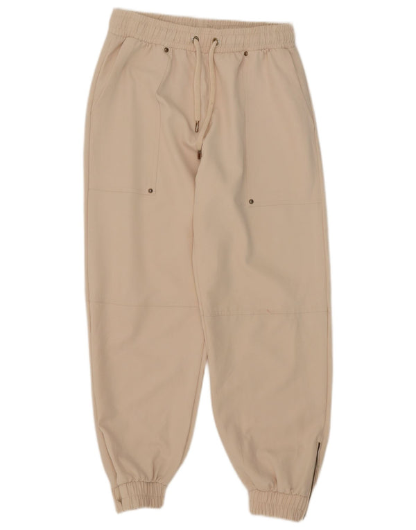 Zara Mujer Pantalones De Chándal Joggers UK 12 Medium Off White