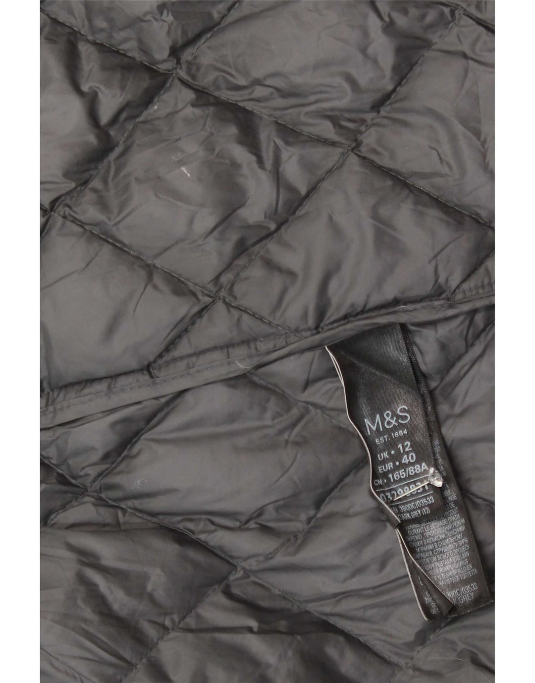 Marks & Spencer Abrigo acolchado para mujer UK 42 Poliamida gris medio