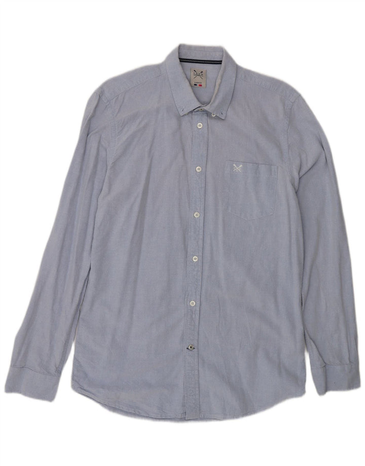 Crew Clothing Camisa para hombre Algodón azul grande