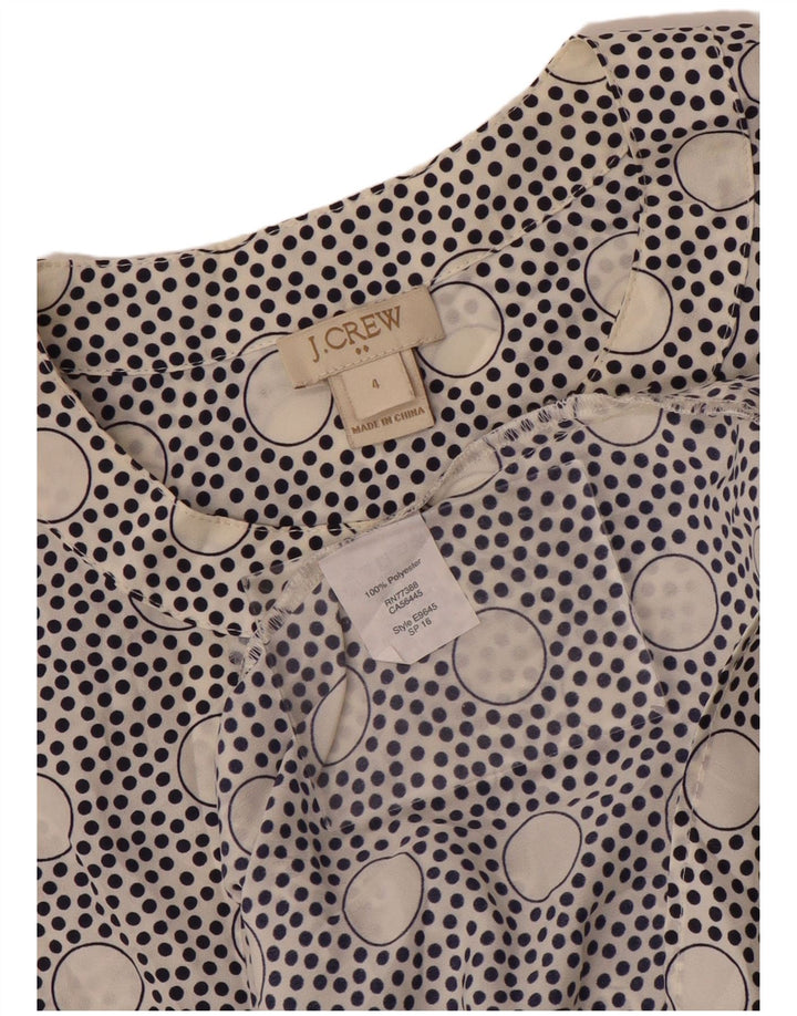 J. CREW Blusa sin mangas para mujer US 4 Pequeño poliéster de lunares blancos