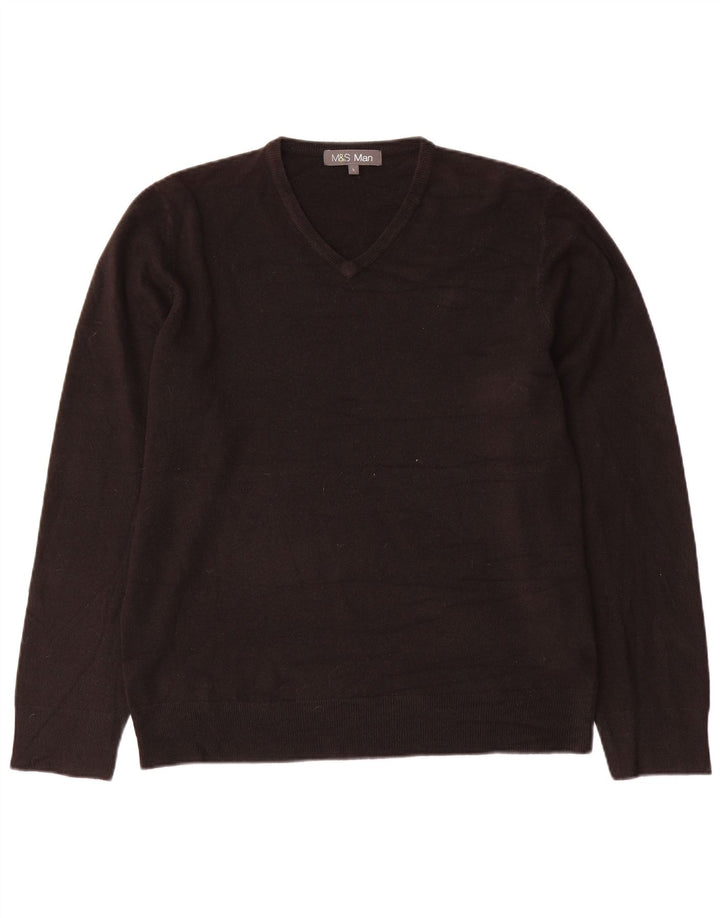 Marks & Spencer Suéter con Cuello en V para Hombre Grande Acrílico Negro
