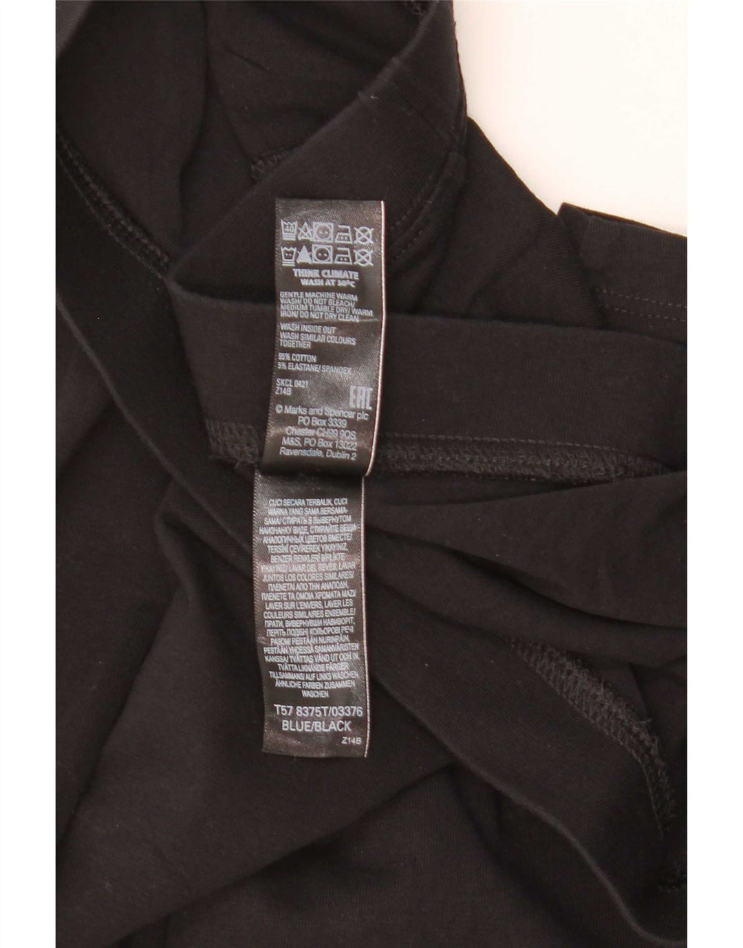 Marks & Spencer Leggings para mujer UK 40 XL Algodón negro