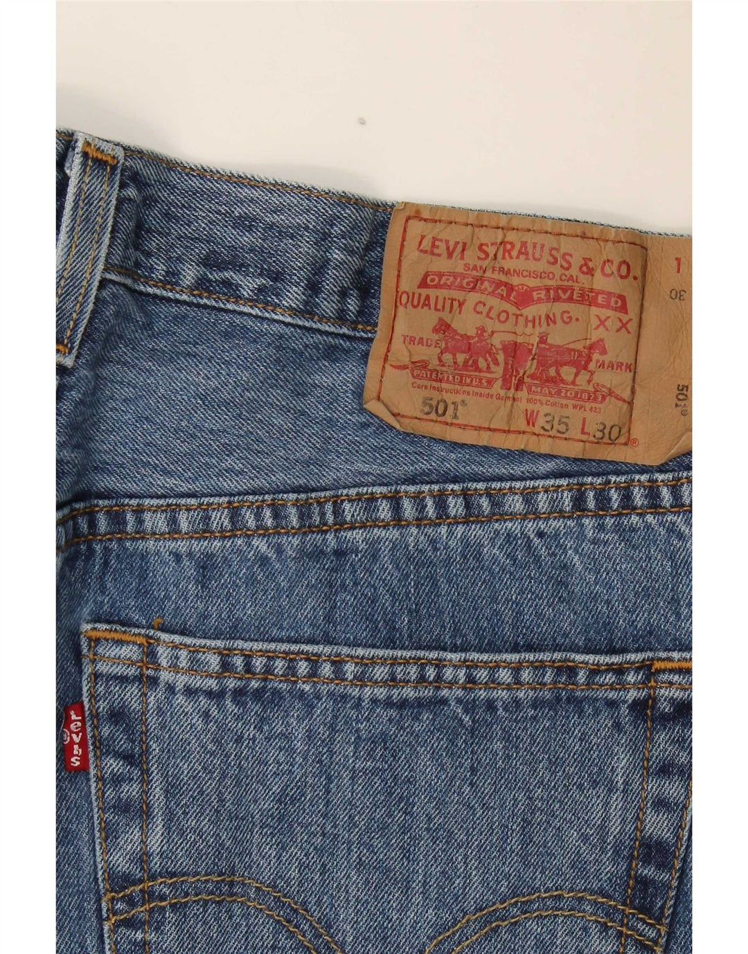 Levi's Hombre 501 Vaqueros Rectos W35 L30 Algodón Azul