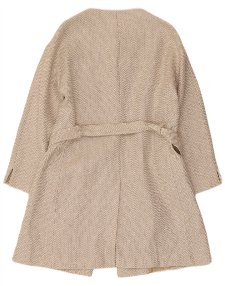 Abrigo Elegance para mujer UK 40 Lino en espiga beige medio