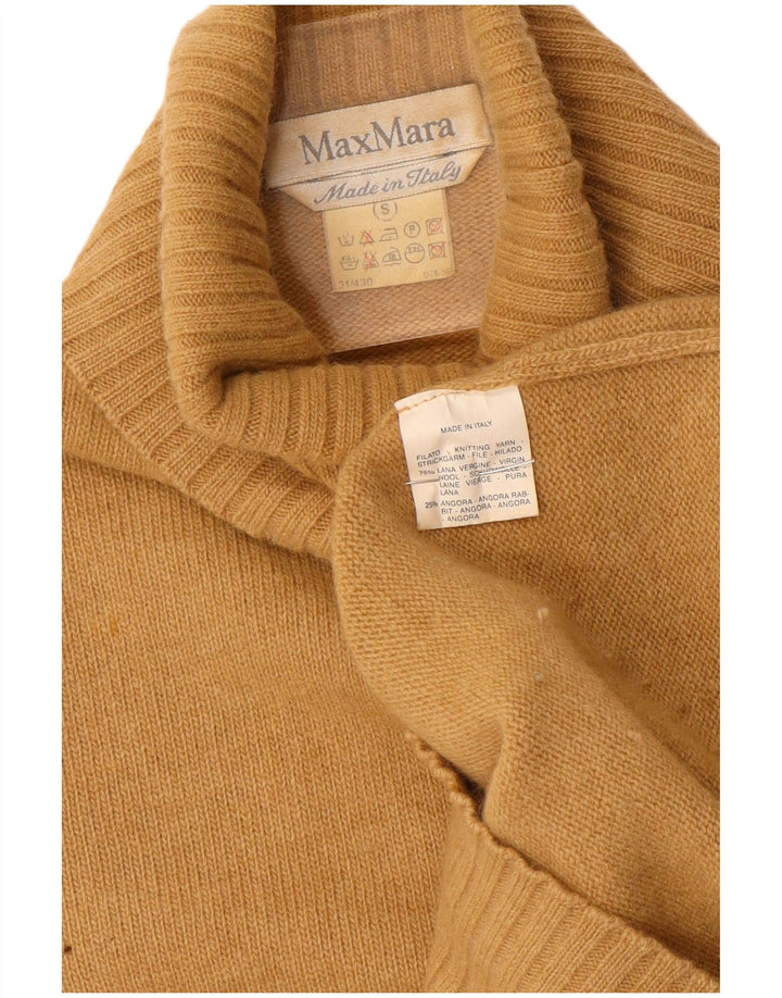 MAX MARA Suéter oversize con cuello vuelto para mujer UK 10 Small Brown Wool