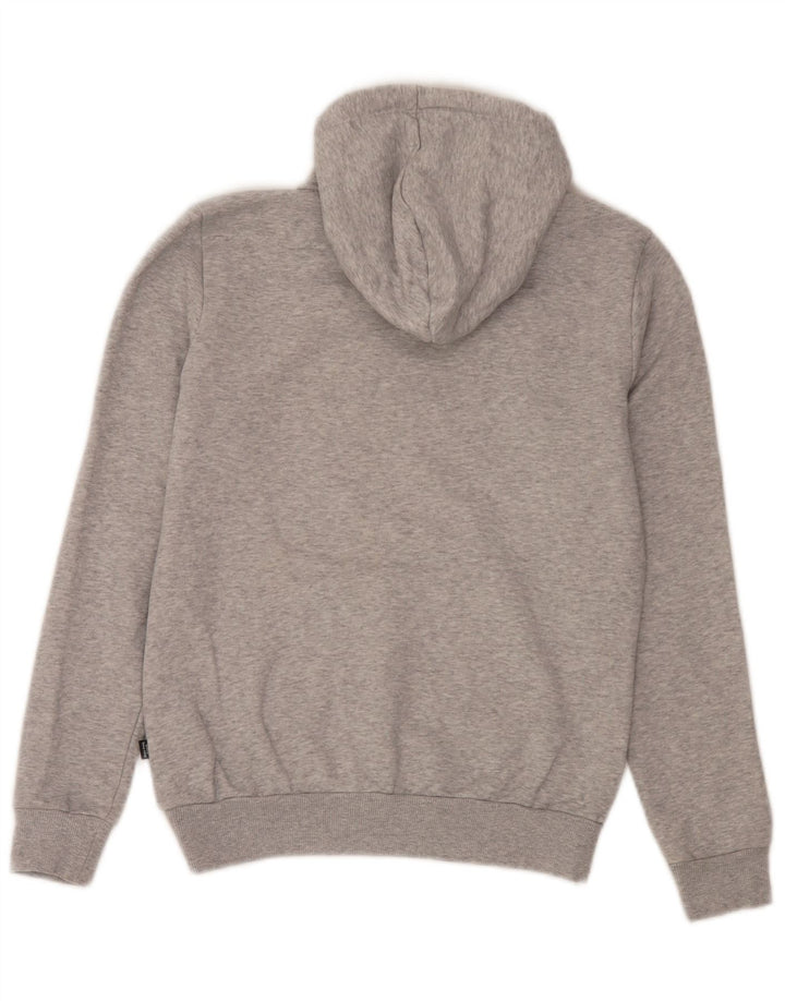 Puma Sudadera con capucha gráfica para hombre Jersey pequeño de algodón gris