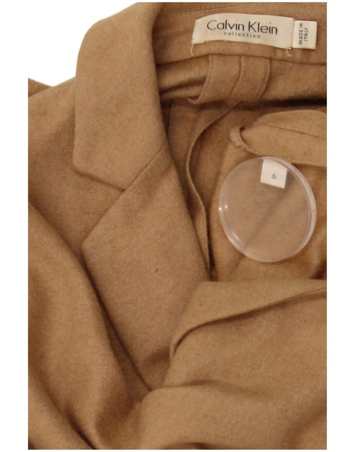 CALVIN KLEIN Chaqueta tipo blazer corta con 2 botones para mujer US 6 Marrón medio