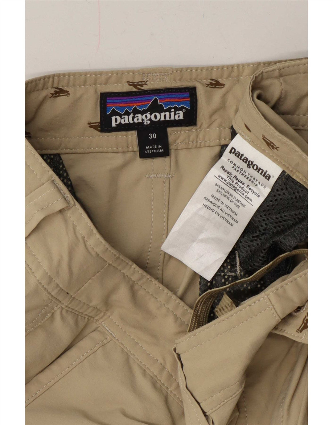 Shorts Chinos Patagonia Hombre W30 Medium Beige Nylon