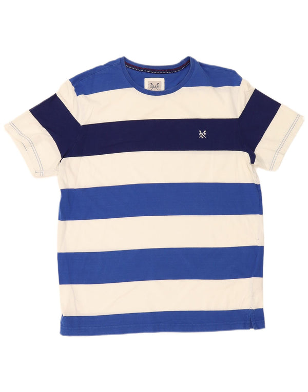 Crew Clothing Camiseta para hombre Top grande de algodón a rayas azules