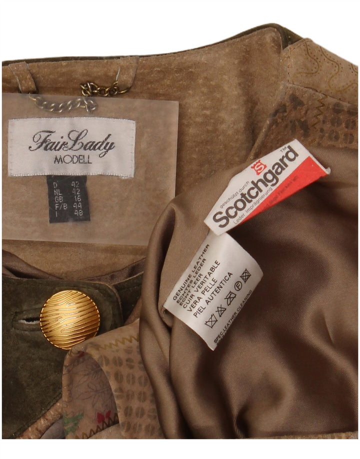 Fair Lady Abrigo extragrande para mujer Reino Unido 16 Cuero de retales beige grande