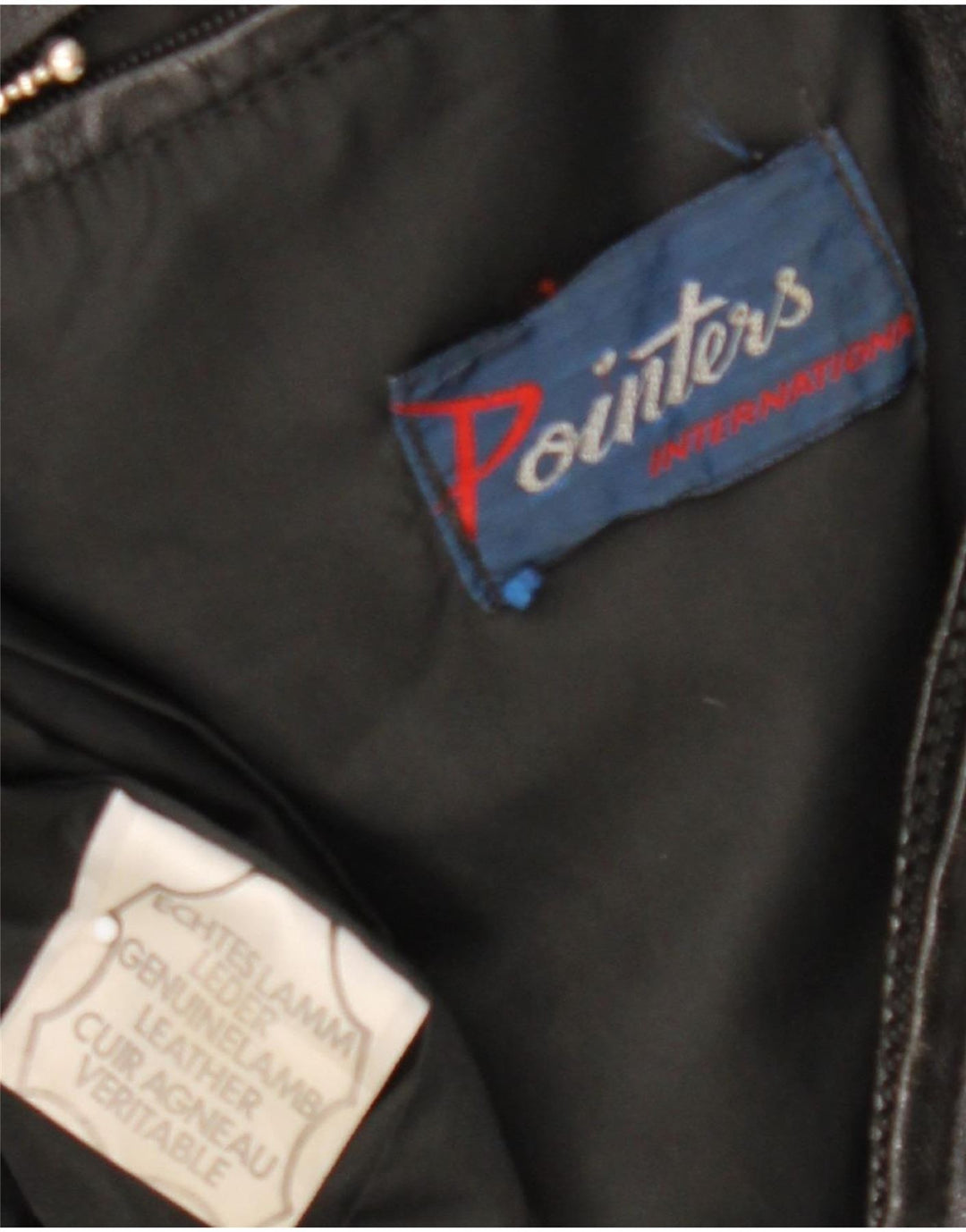 Pointers Chaqueta Bomber de Cuero para Hombre UK 36 Small Cuero Negro