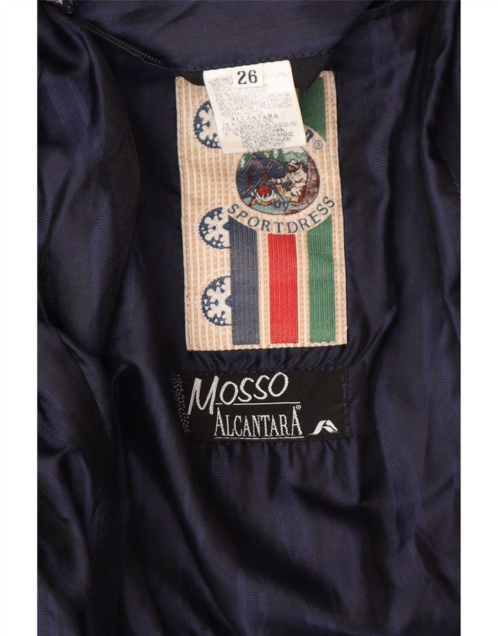 VINTAGE Chaqueta Bomber para Hombre Reino Unido 42 XL Poliéster Azul Marino