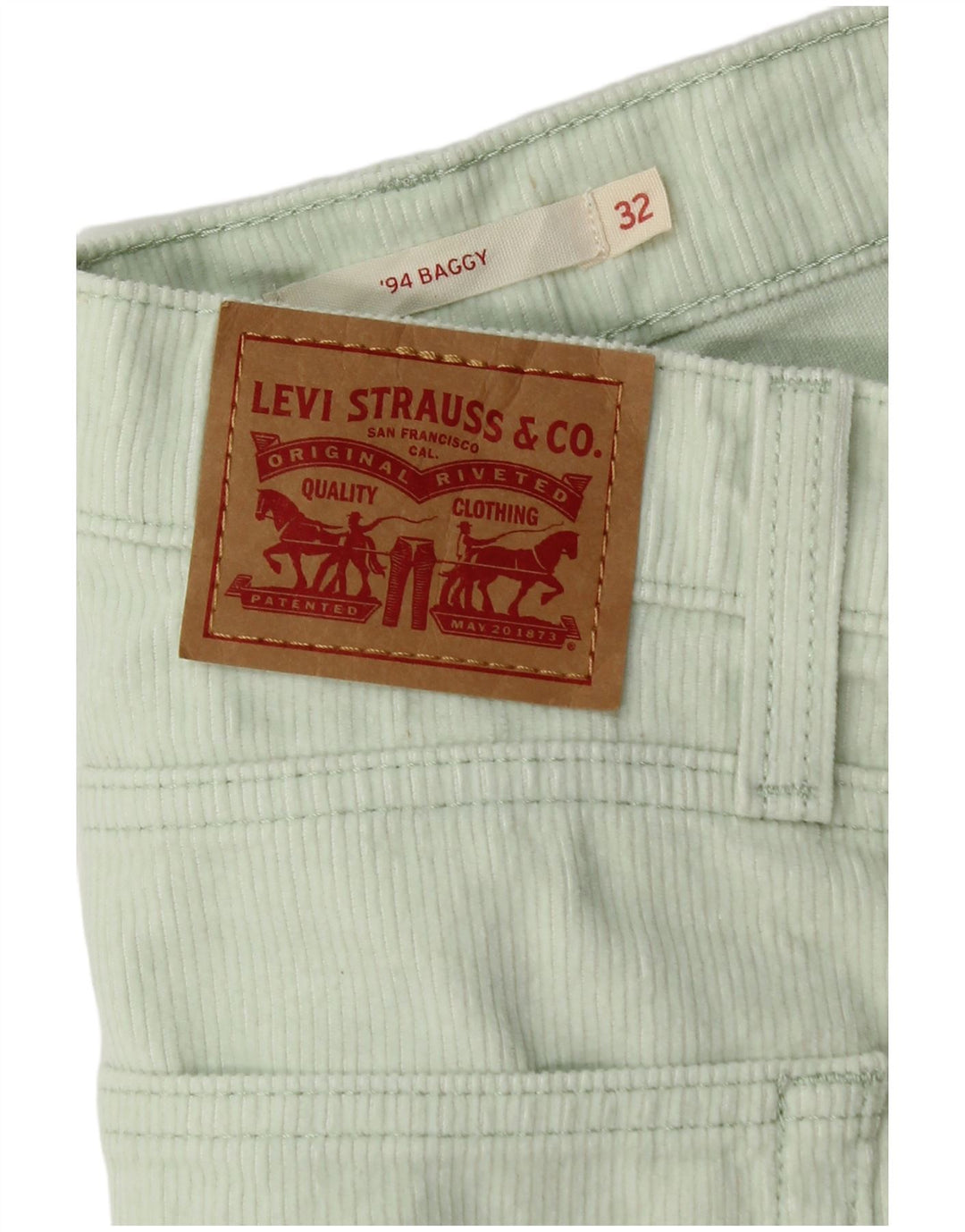 LEVI'S Pantalones holgados de pana para hombre W32 L30 Algodón verde