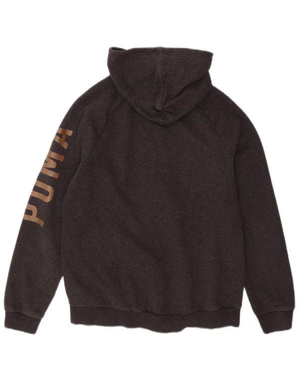 Puma - Sudadera con capucha para mujer, diseño gráfico con cremallera, talla 40, talla grande, algodón gris