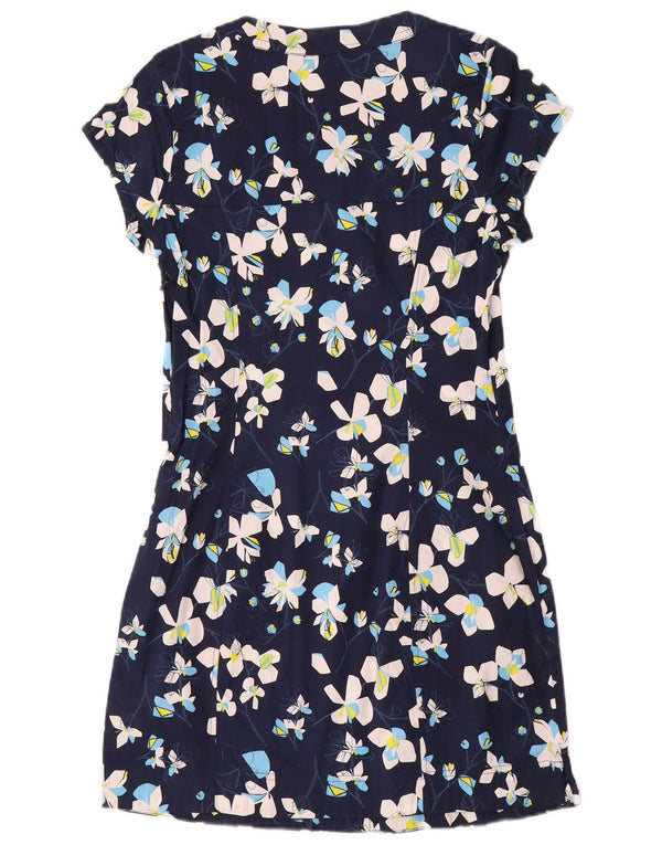 Weird Fish Vestido tubo para mujer UK 10 Small Azul marino Floral Algodón