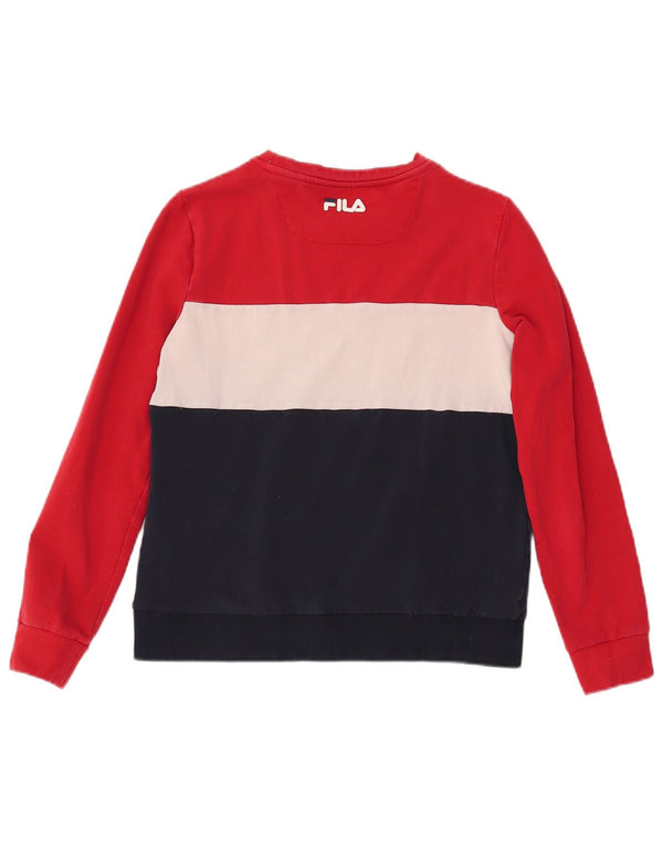 FILA Sudadera gráfica para mujer Jumper UK 10 Small Azul marino Colorblock