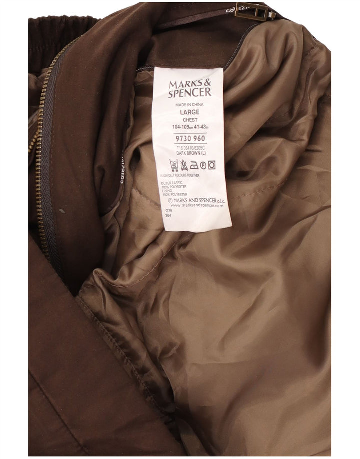 Marks & Spencer Chaqueta Bomber para Hombre UK 40 Grande Poliéster Marrón