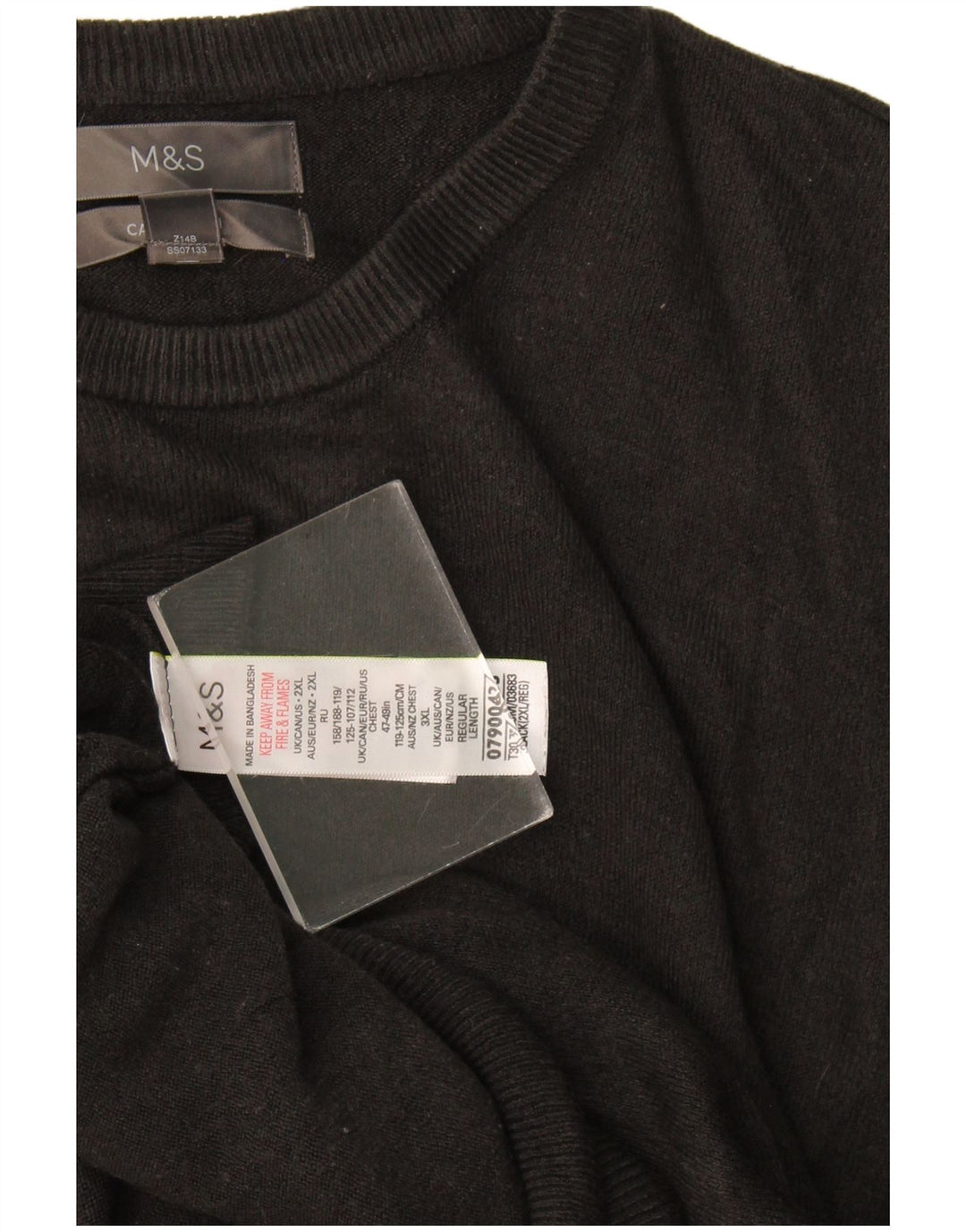 Marks & Spencer - Jersey de cuello redondo para hombre, talla 2XL, acrílico negro