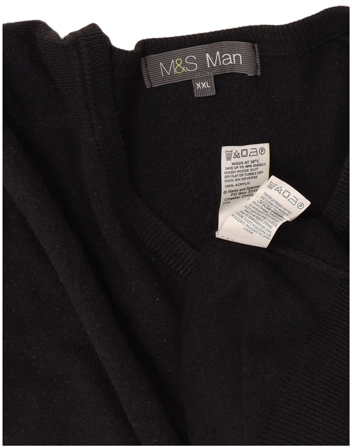 Marks & Spencer Suéter con Cuello en V para Hombre 2XL Acrílico Azul Marino
