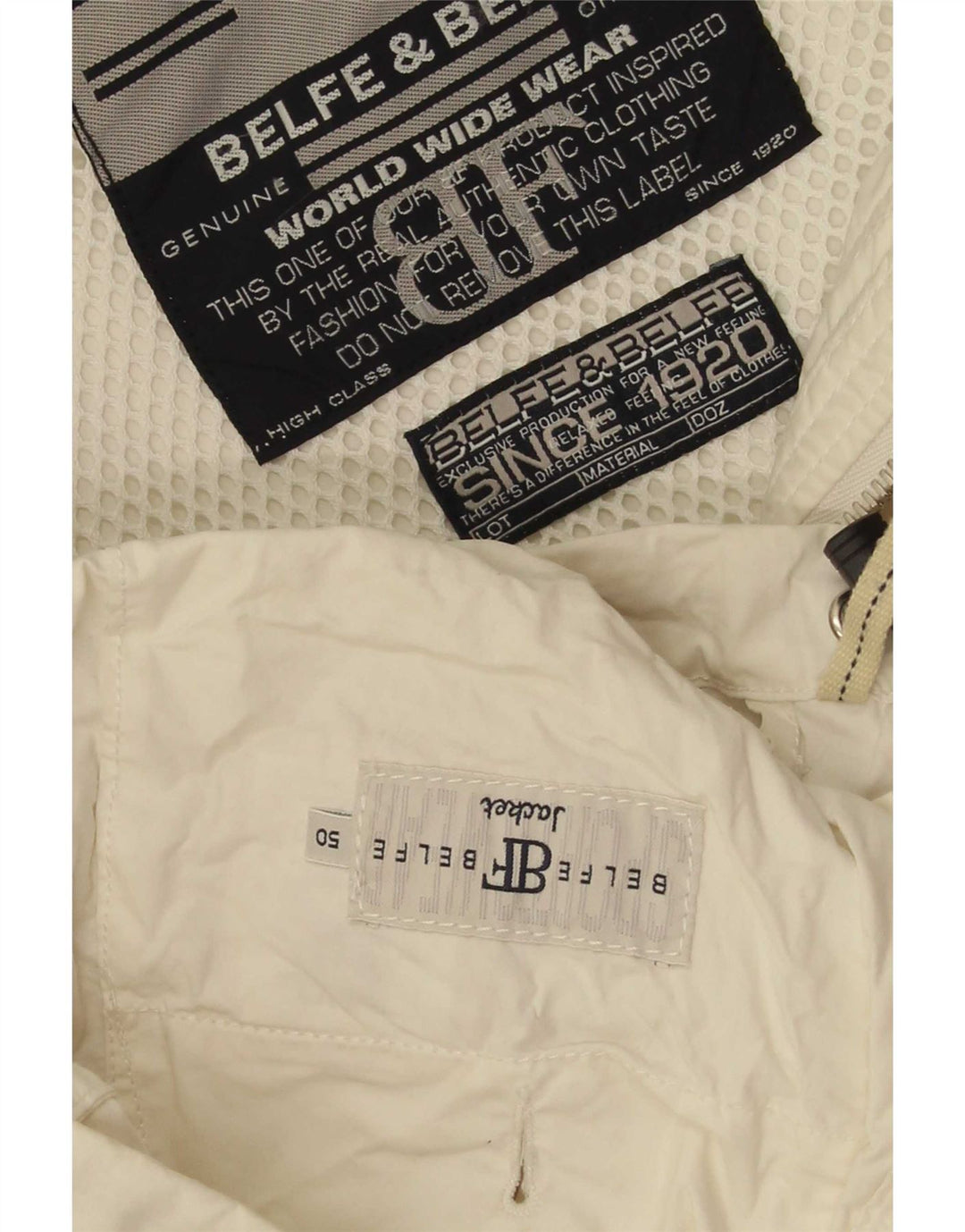 Belfe & Chaqueta impermeable para hombre IT 50 grande blanco