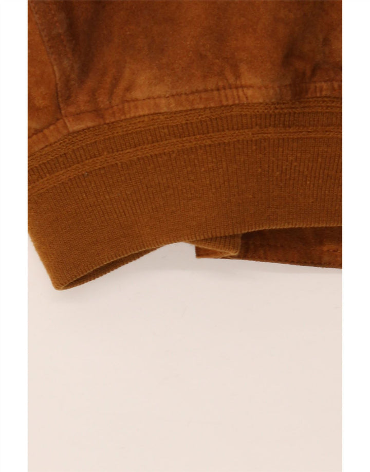 Vintage hombres ante bomber chaqueta IT 52 XL cuero marrón