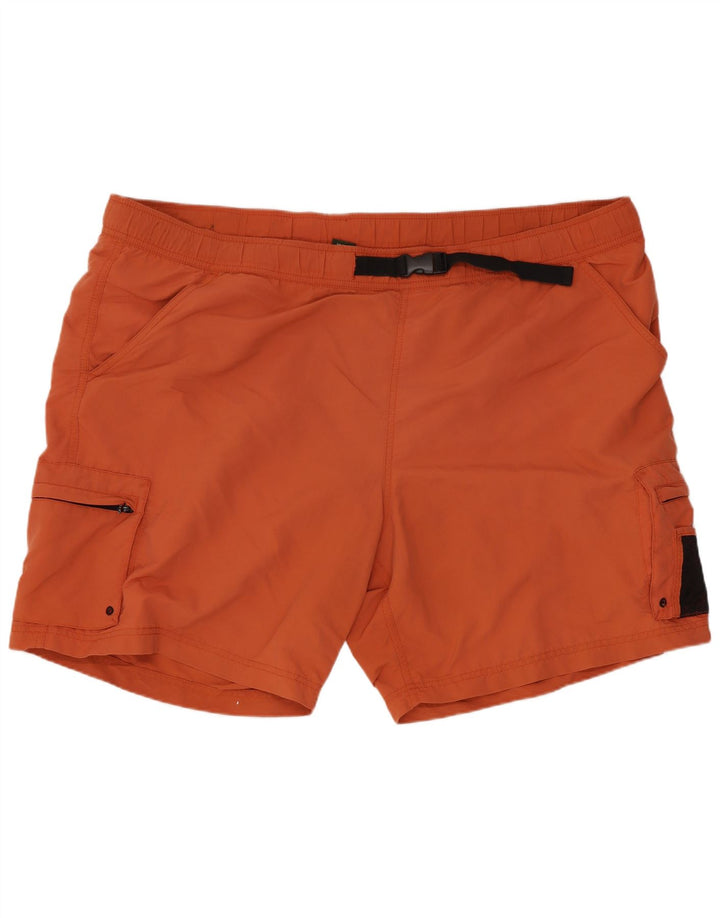 Eddie Bauer Pantalones cortos deportivos para hombre XL Nylon naranja