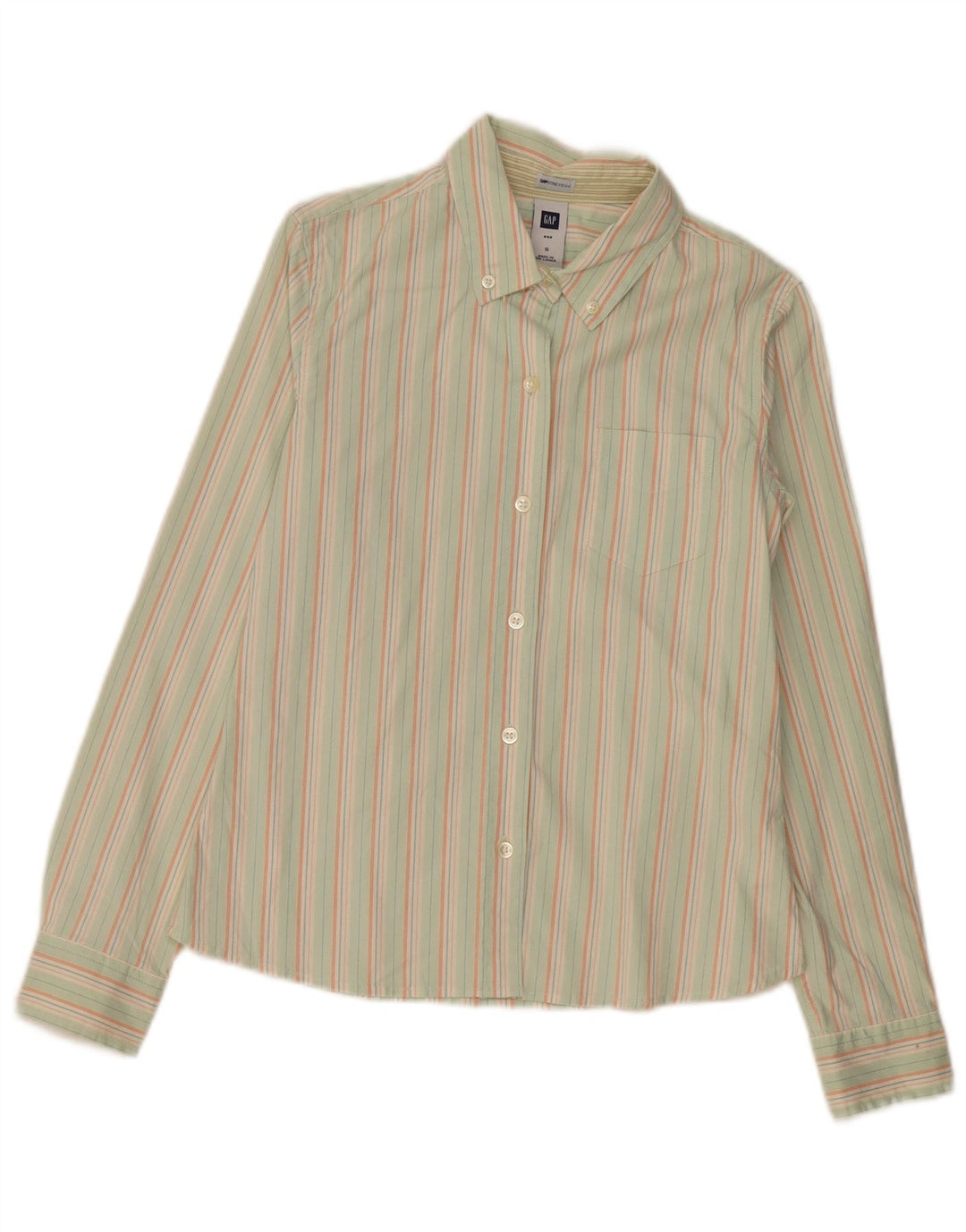 Camisa para mujer GAP UK 10 Small Algodón a rayas verdes
