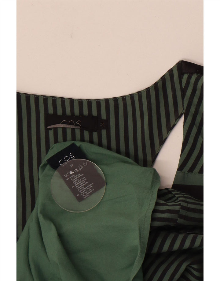 Cos Vestido recto sin mangas para mujer EU 38 Viscosa a rayas verde medio