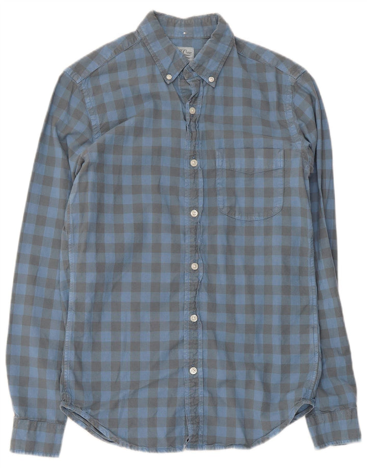 J. Crew Camisa de franela delgada para hombre XS Algodón a cuadros azul