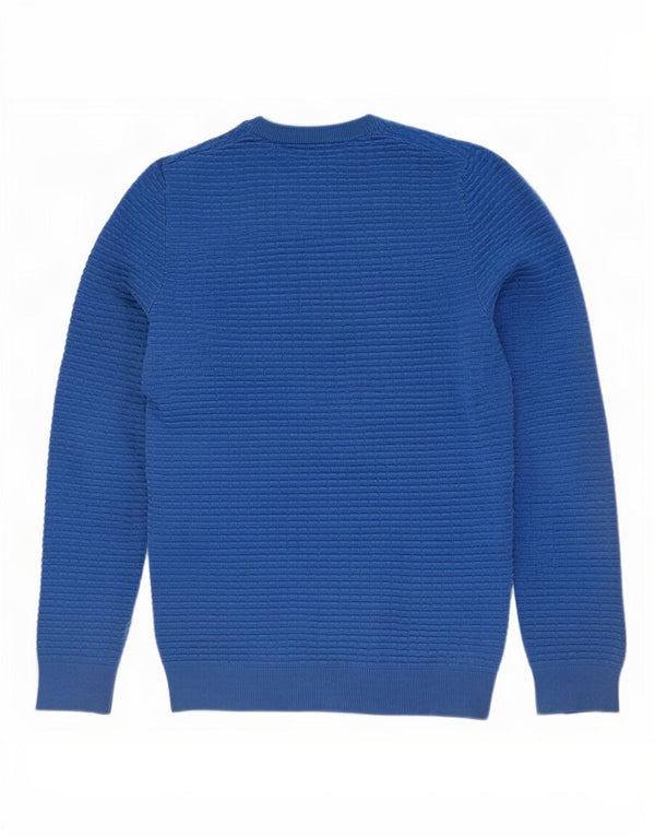 Zara Mens Crew Neck Jumper Sweater Small Blue