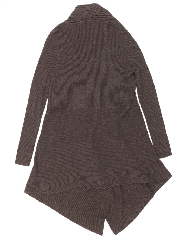 Marks & Spencer Suéter tipo cárdigan abierto asimétrico para mujer UK 8 Small Grey
