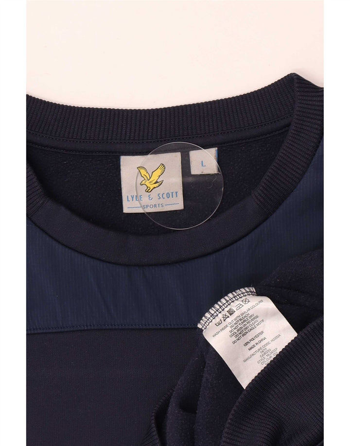 Lyle & Scott - Sudadera para hombre (talla grande), color azul marino, poliéster