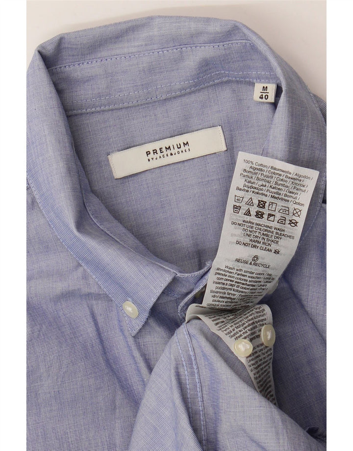 Camisa Jack & Jones Hombre Talla 40 Algodón Azul Medio