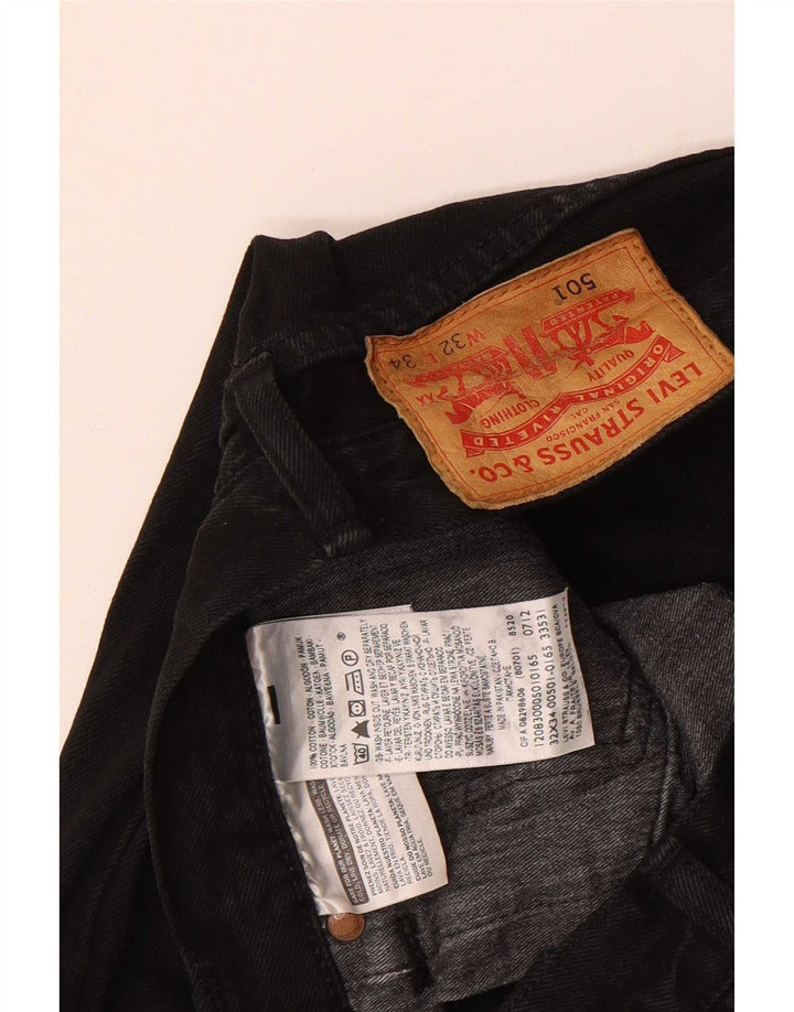 Levi's Jeans rectos 501 para hombre W32 L34 Algodón negro