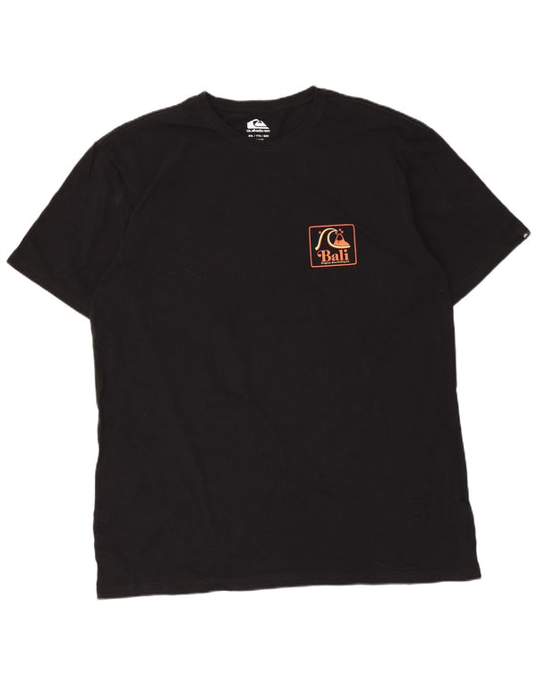 Quiksilver Camiseta gráfica de corte regular para hombre Top 2XL Algodón negro