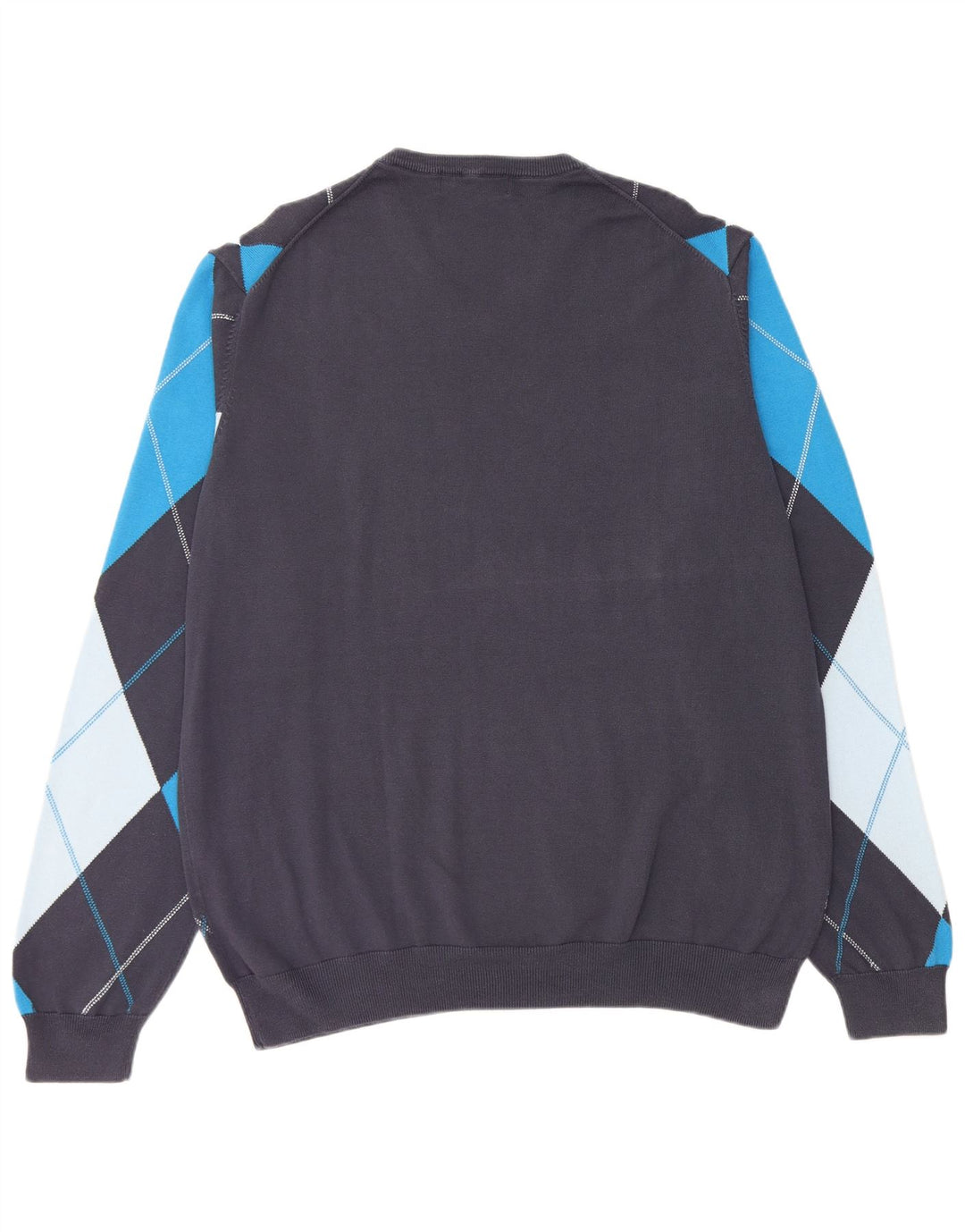 LYLE & SCOTT Jersey con cuello en V para hombre 2XL Azul marino Argyle/Diamante