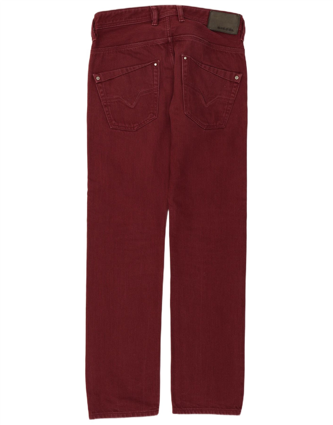 Diesel Hombre Krooley Regular Slim Jeans W30 L30 Algodón Borgoña