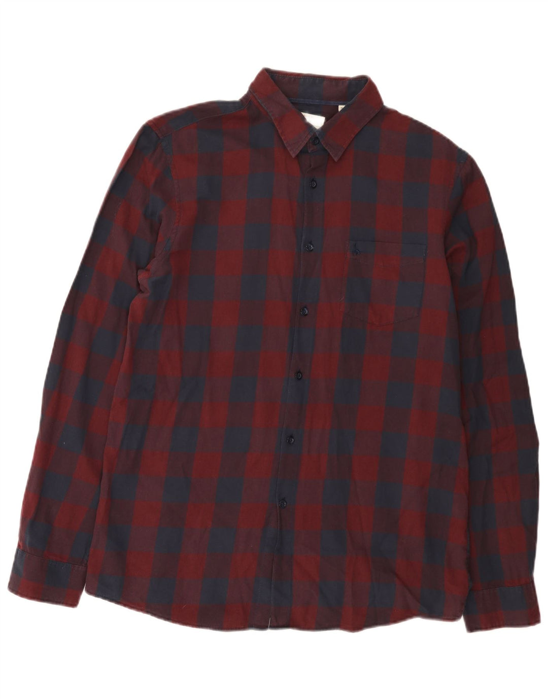 Jack Wills Camisa de corte clásico para hombre de algodón a cuadros en color burdeos medio